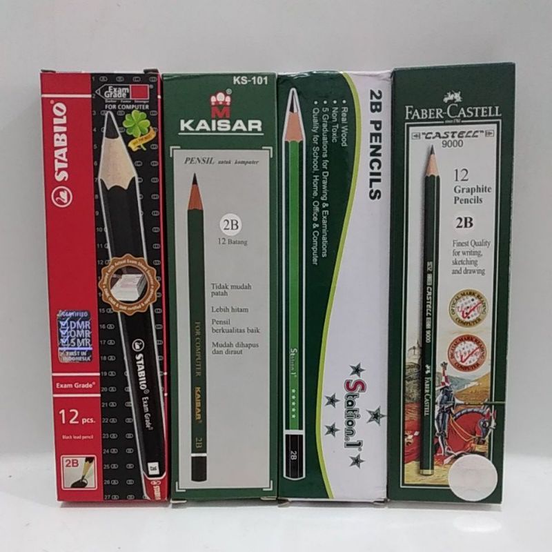 

Pensil 2B Faber Castle, Stabilo, Kaisar, Station.1 dijual per kotak isi 12pcs
