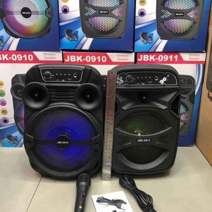 speaker bluetooth jbk0910 8inch speaker portable jbk 0910 free mic