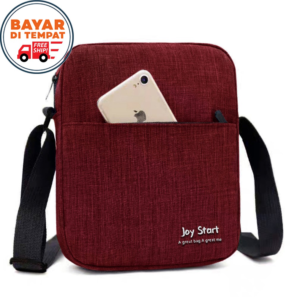 SHOPEE 7.7 BOMBASTIS SALE!! JOY START TAS SELEMPANG PRIA TAS PRIA TAS SLINGBAG TAS BAHU MATERIAL BAHAN NILON TEBAL