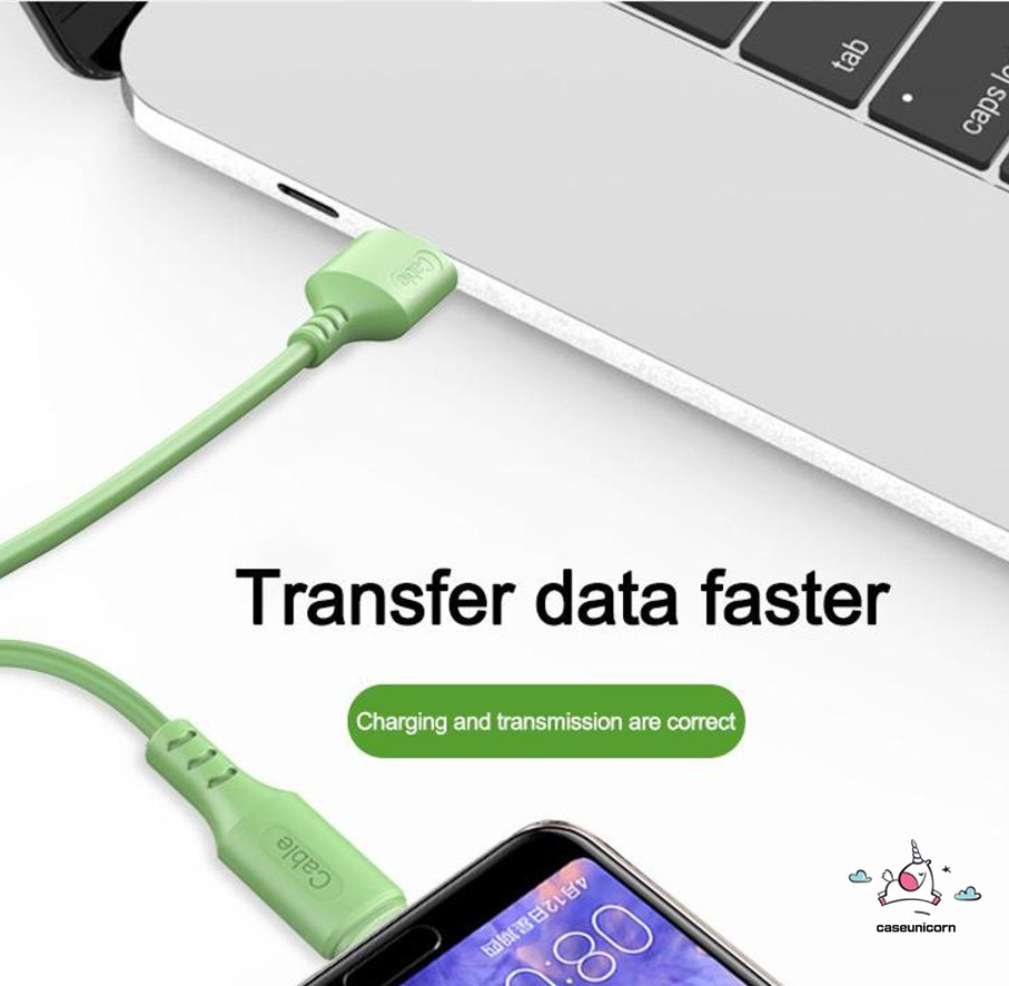 Kabel Data/Charger Usb Tipe C Fast Charging 5a Bahan Silikon Warna Macaron Untuk Iphone/Android