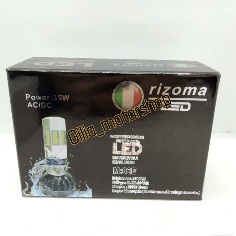 Lampu LED Motor H6 H4 6 sisi M02E Rizoma LED AC/Dac 35 watt