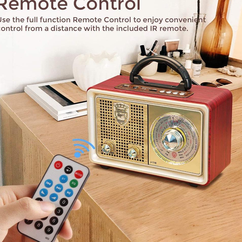 Lagi Tren.. Radio Portabel 110BTS Retro FM/AM/SW Radio Speaker System dengan BT USB TF Card Player 1