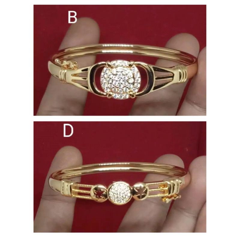 RAC02. Gelang xuping wanita lapis emas dgn mata zircon UK 6 cm