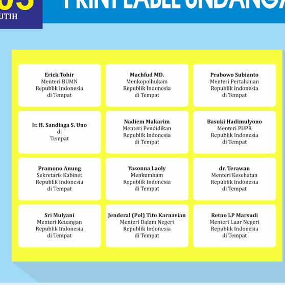 

Label Undangan / Cetak Nama di Label Undangan