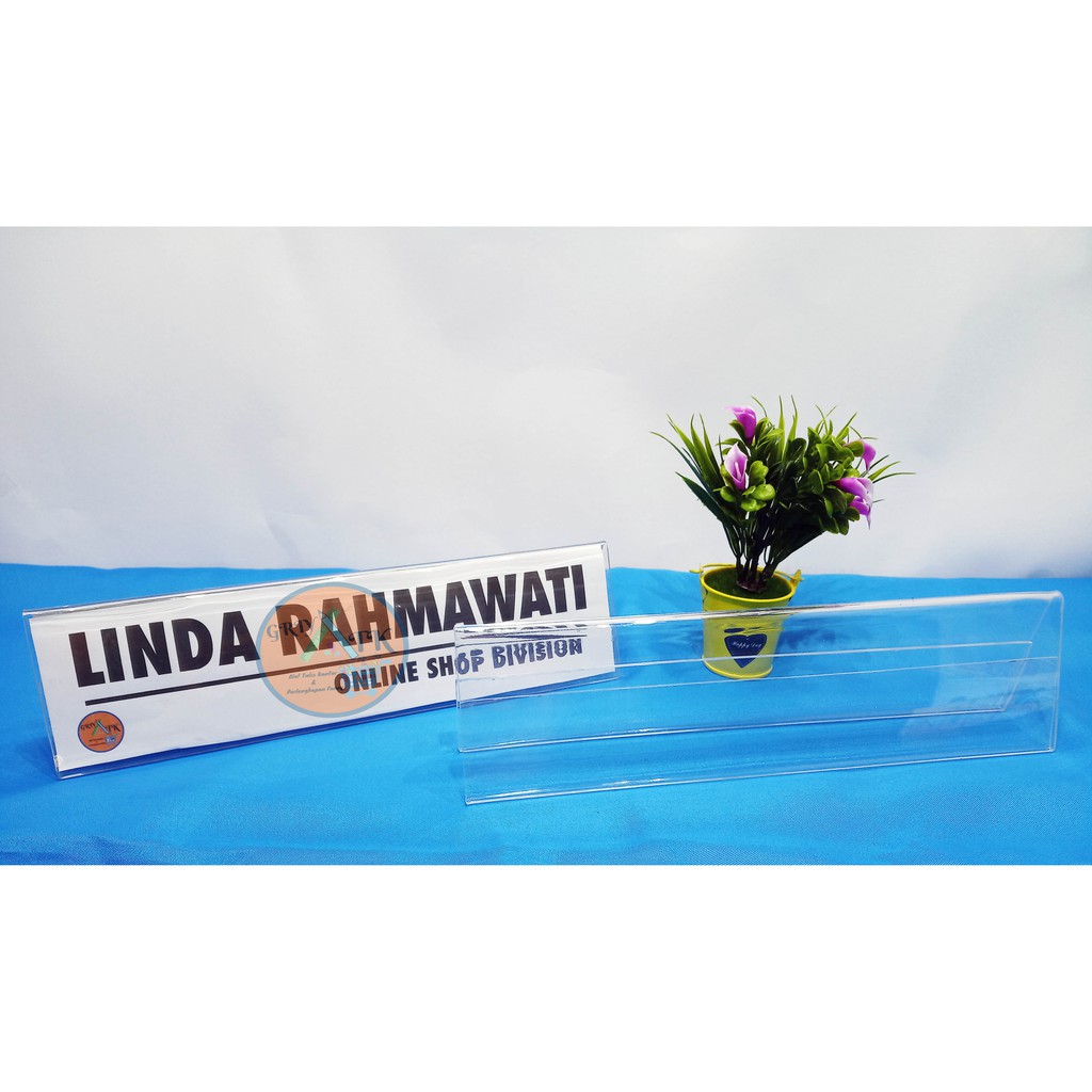 

TENT CARD ACRYLIC PAPAN NAMA NAME PLATE TENT HOLDER AKRILIK 8 CM X 30 CM