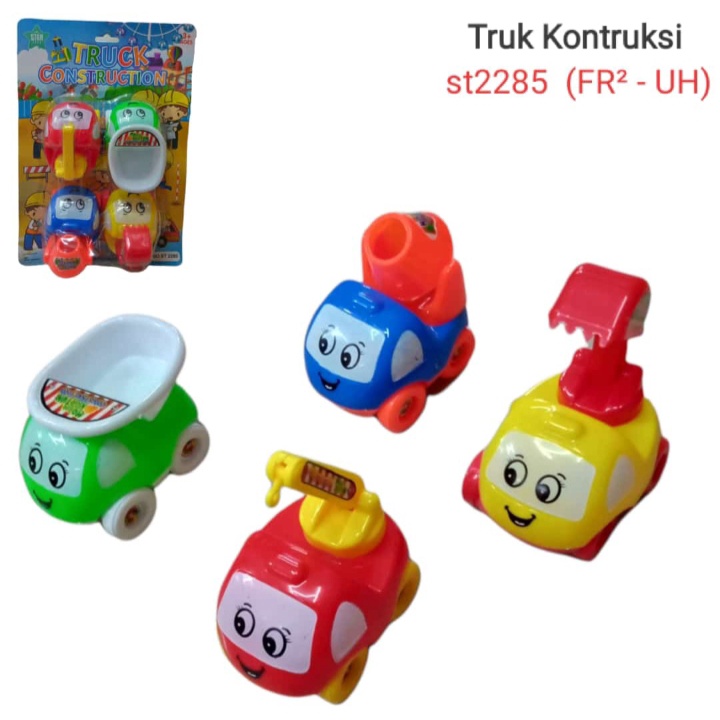 ST 2285 - Mainan Mobil Konstruksi Kartun isi 4pc ST2285