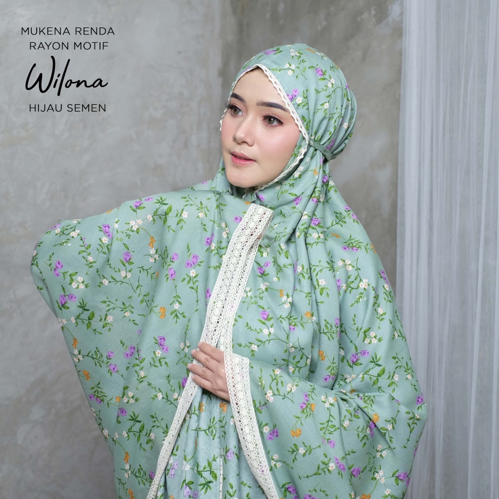 MUKENA BALI TASIK - MUKENA RENDA RAYON DEWASA MOTIF WILONA