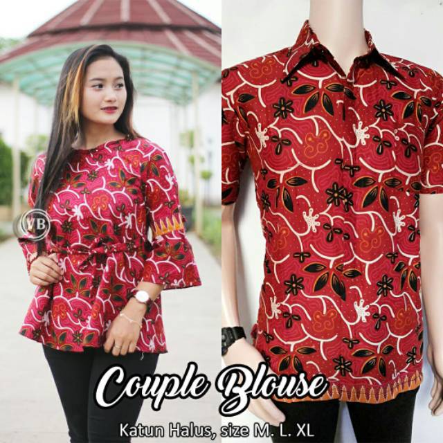 COUPLE BLOUSE BATIK ATASAN BATIK BLUS BATIK KEMEJA BATIK