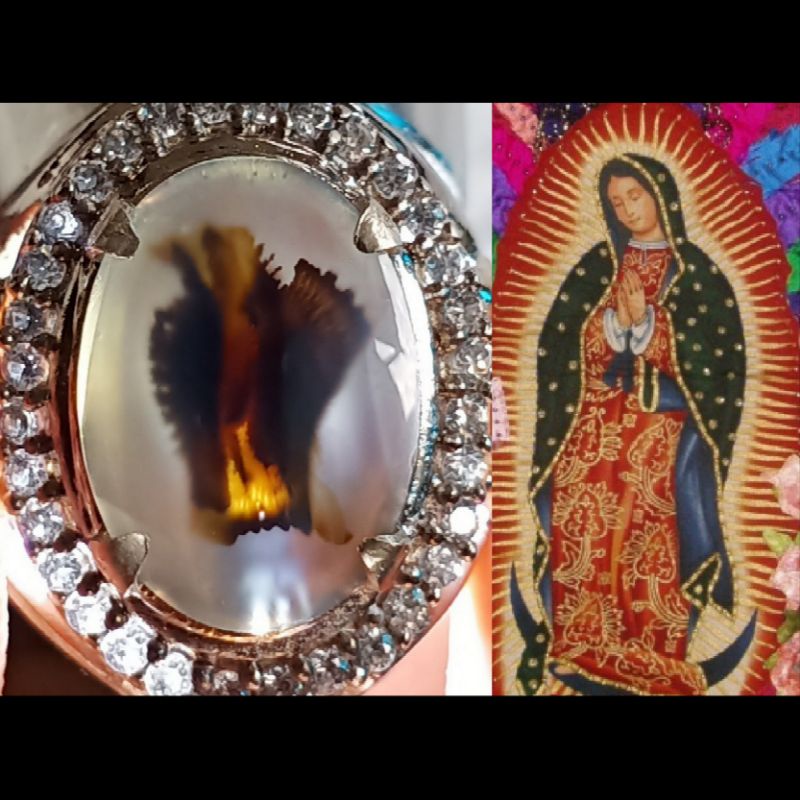 Batu Gambar Bunda Maria - Dendrite Kristal - Kolektor Item. Bukan Batu Bacan Doko Bacan Coklat Bacan