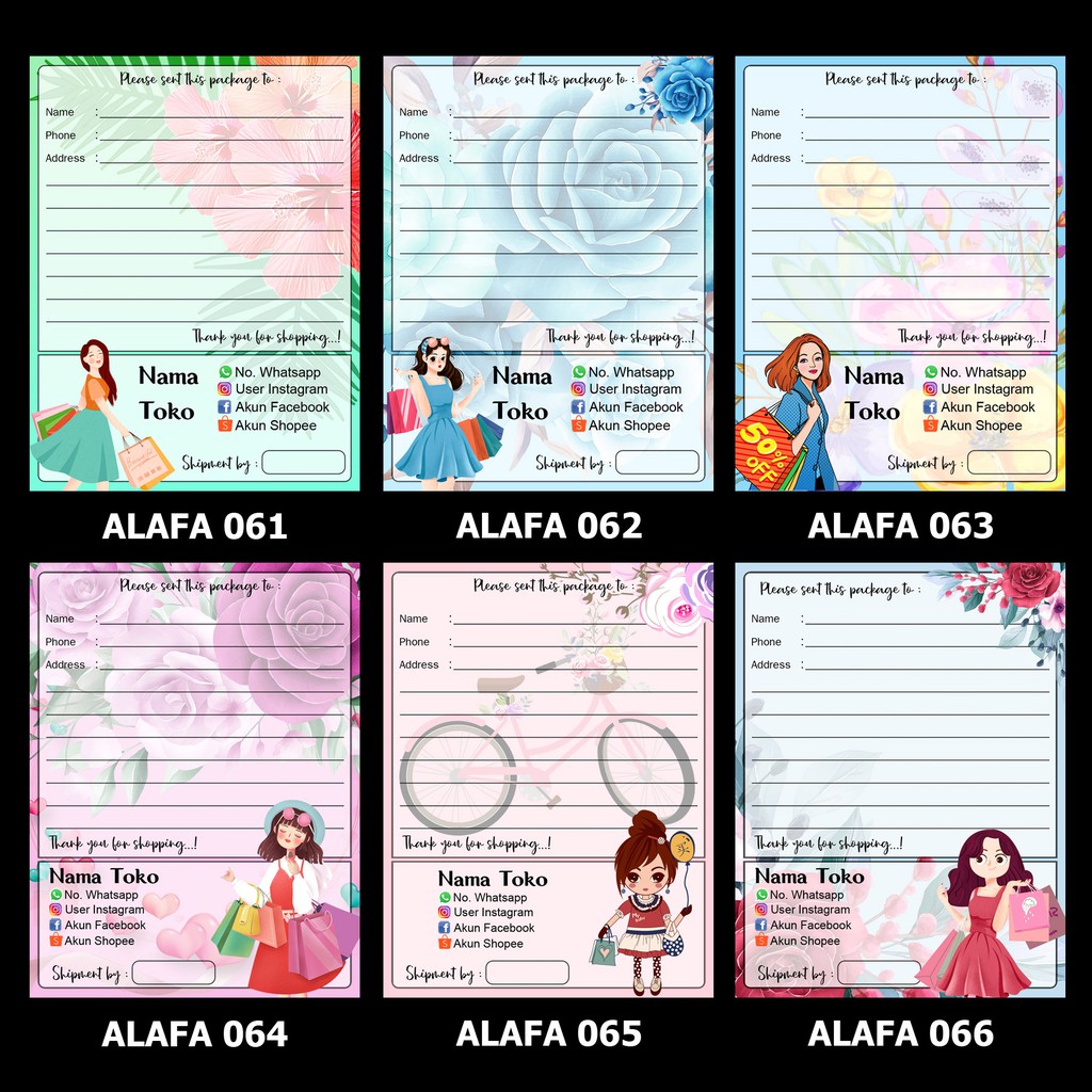 

Alafaproject 061-066 Stiker Pengiriman/ Shipping Label/ Shipping Stiker/ Stiker Kirim Online Shop Custom