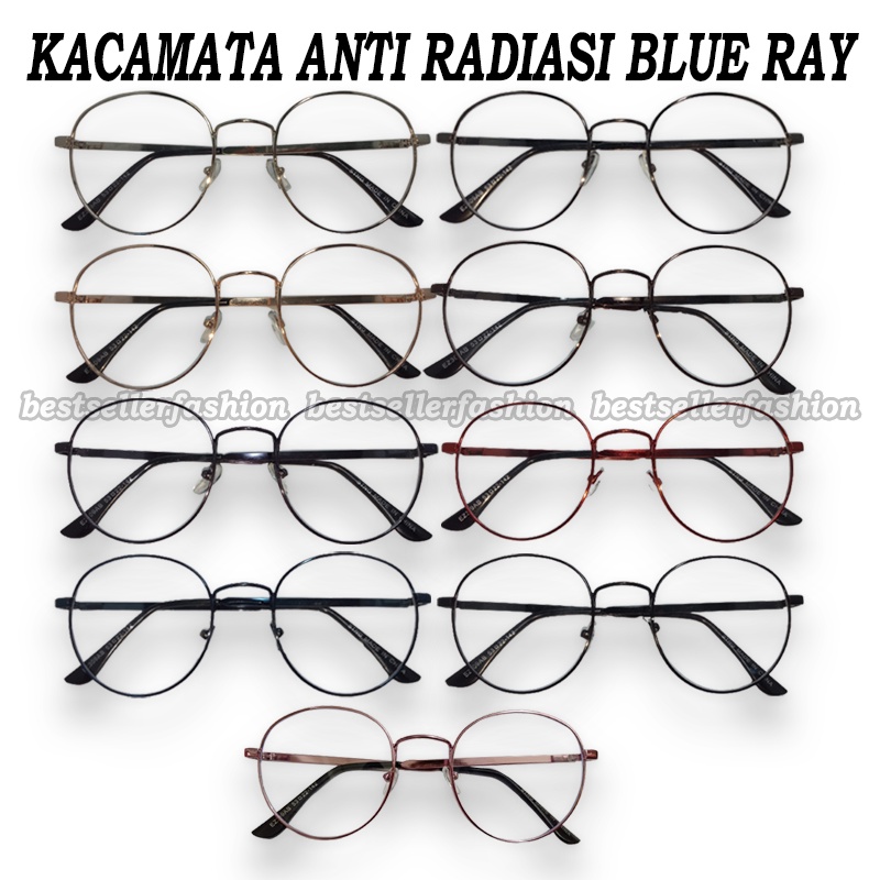 NEW TREN! Kacamata OVAL Kaca mata ANTI RADIASI Blue ray Fashion Wanita Pria UNISEX Korea Style Kacamata Komputer HP Kacamata Baca Kacamata Gaya Perempuan Laki laki Eyeglasses Blue Light  Blocking Kacamata Murah Kacamata Dewasa Transparan Kacamata Normal