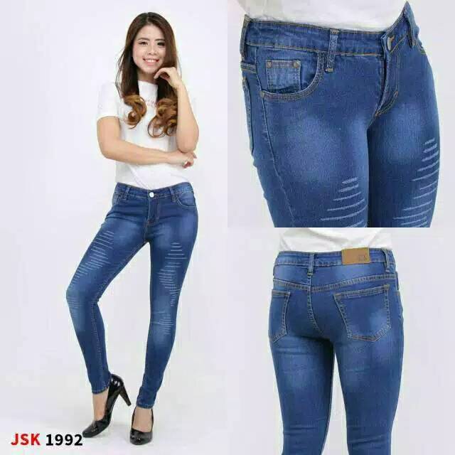 Celana Panjang Laser Skinny Distroy JSK Jeans Original Produk Denim Jeans(3 varian)