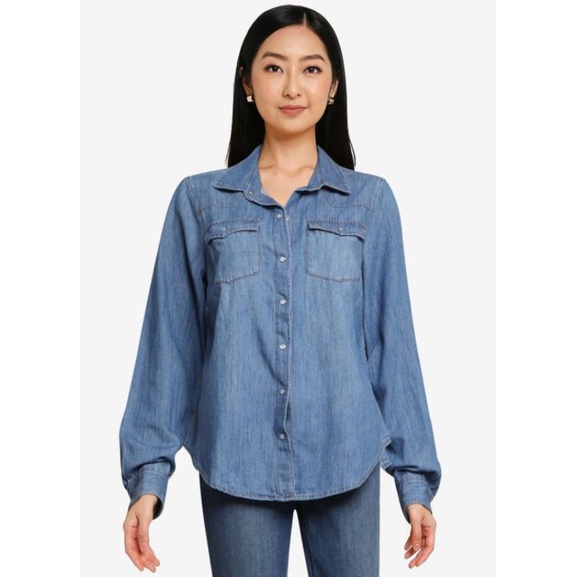 Kemeja Blouse Lengan Panjang Wanita Original OldNavy