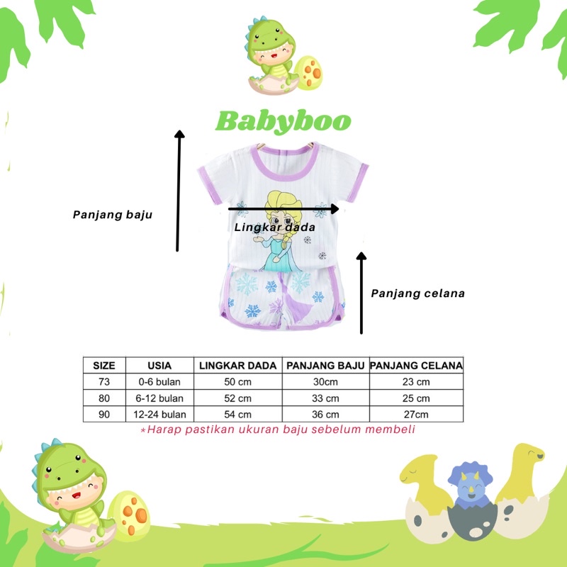 (0-24m) Setelan Baju Bayi/Setelan Baju Anak Motif Disney