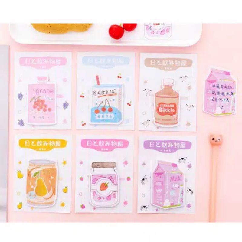 

SN15 Sticky Notes Drink Korea Cute / Memo Pad Korea Cute