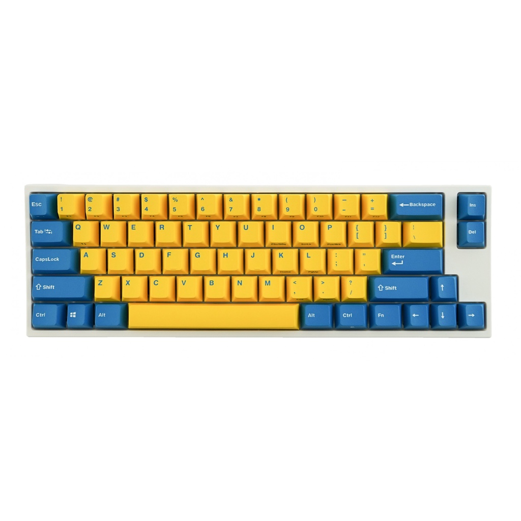 Leopold FC660M Yellow/Blue PD White Case 65% DoubleShot PBT Mechanical