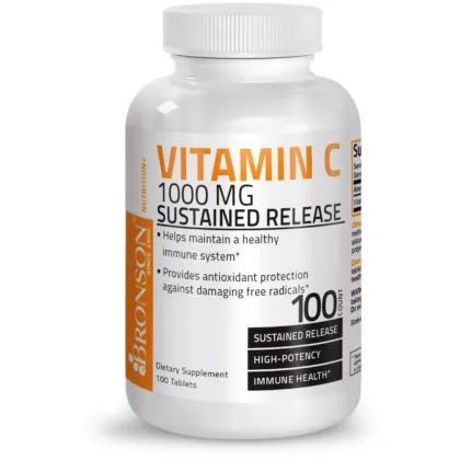 Bronson Vitamin C Ascorbic Acid Sustained Release 1000 mg - 100 Tablets
