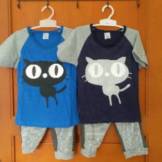 New Setelan Baju  Anak  Cowok Gambar  Oppa Kacamata kucing  