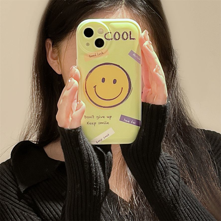 Soft Case Silikon Desain Smiley Face Untuk Apple IPhone 12 13 11 Pro Max X Xs Max Xr Kkhy