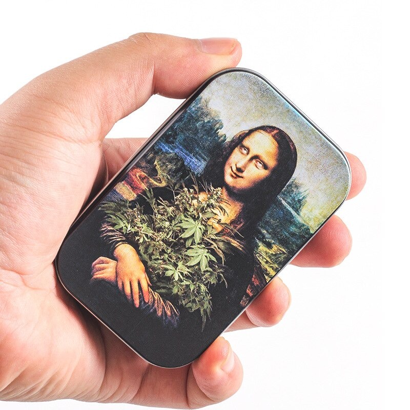 G5U Ophone Kotak Bungkus Rokok Elegan Metal Cigarette Case Model Monalisa - Ts04 - Black Or-i