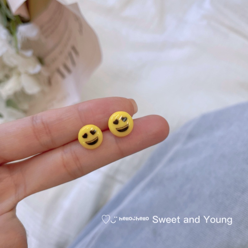 Candy Jewelry Cute Earrings Cartoon Smiley Emoji Earring Fashion Ear Studs for Women and Girls