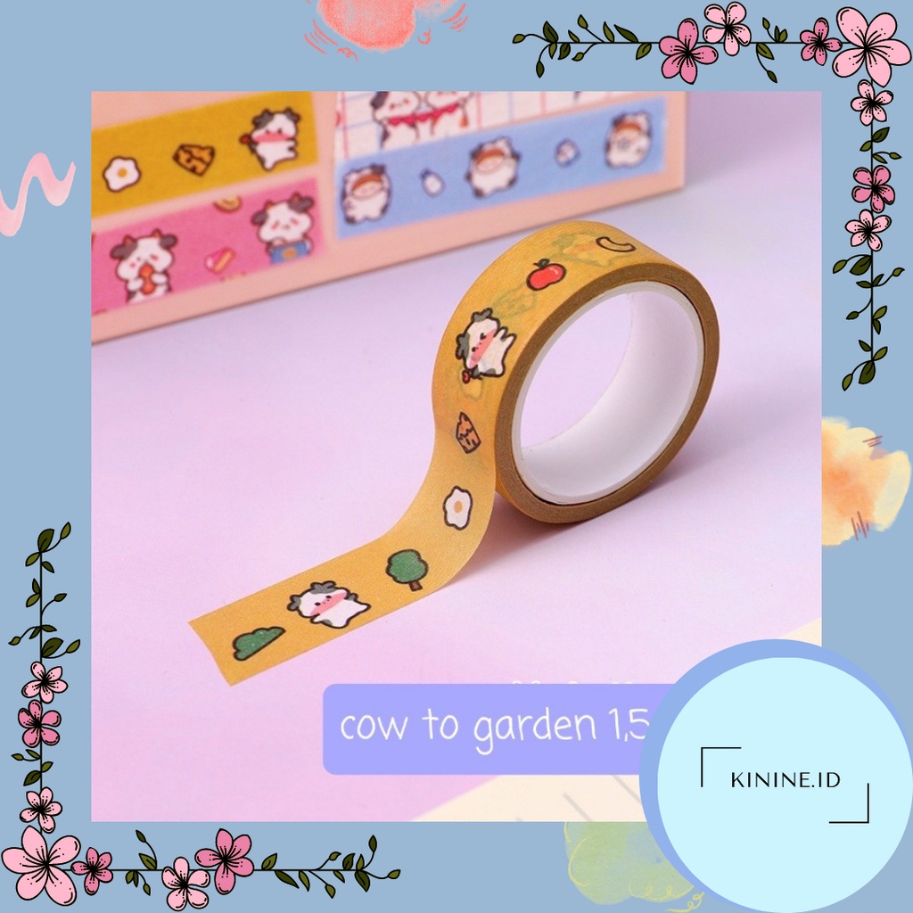 

Washi Tape Karakter Sapi - Kuning | Masking Washi Tape Dekorasi Journal Scrapbook