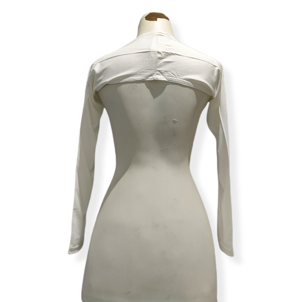 Manset Tangan Handsock Balero Sambung Wanita Bahan Spandek Rayon Premium Import Murah Bandung-Putih tulang/bw