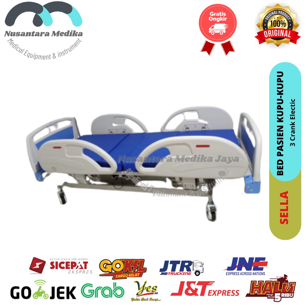 Bed Pasien electric 3 Crank  Sella  Ranjang Pasien 3 Crank Electric