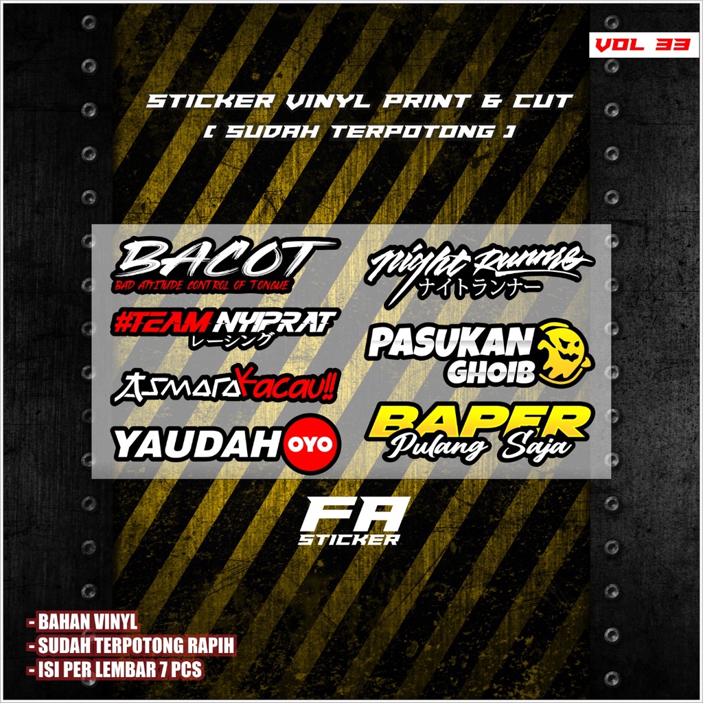 Stiker Racing 2 TAK HEREX PSKNMTC PROSTREET Stiker Motor