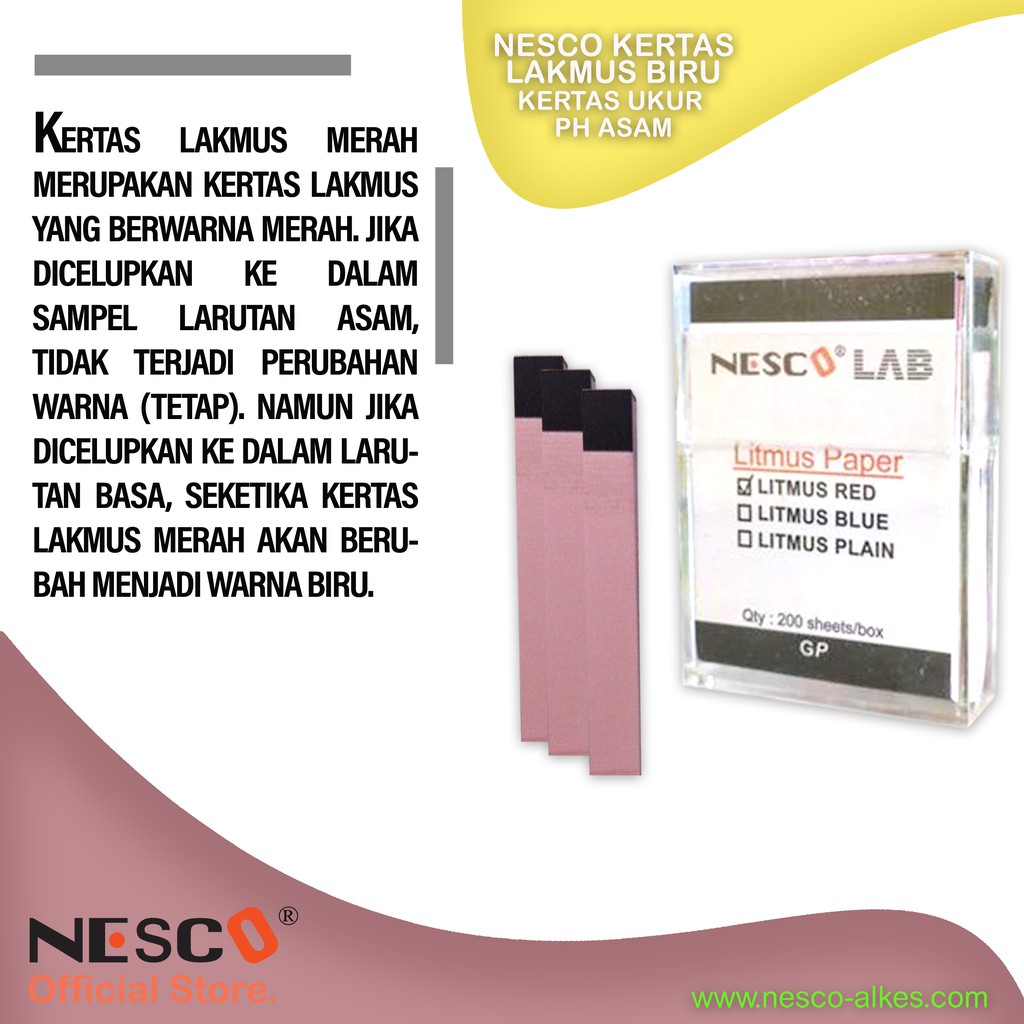 Nesco Kertas Lakmus Merah /  Kertas Ukur Ph Basah, FM, Best Seller