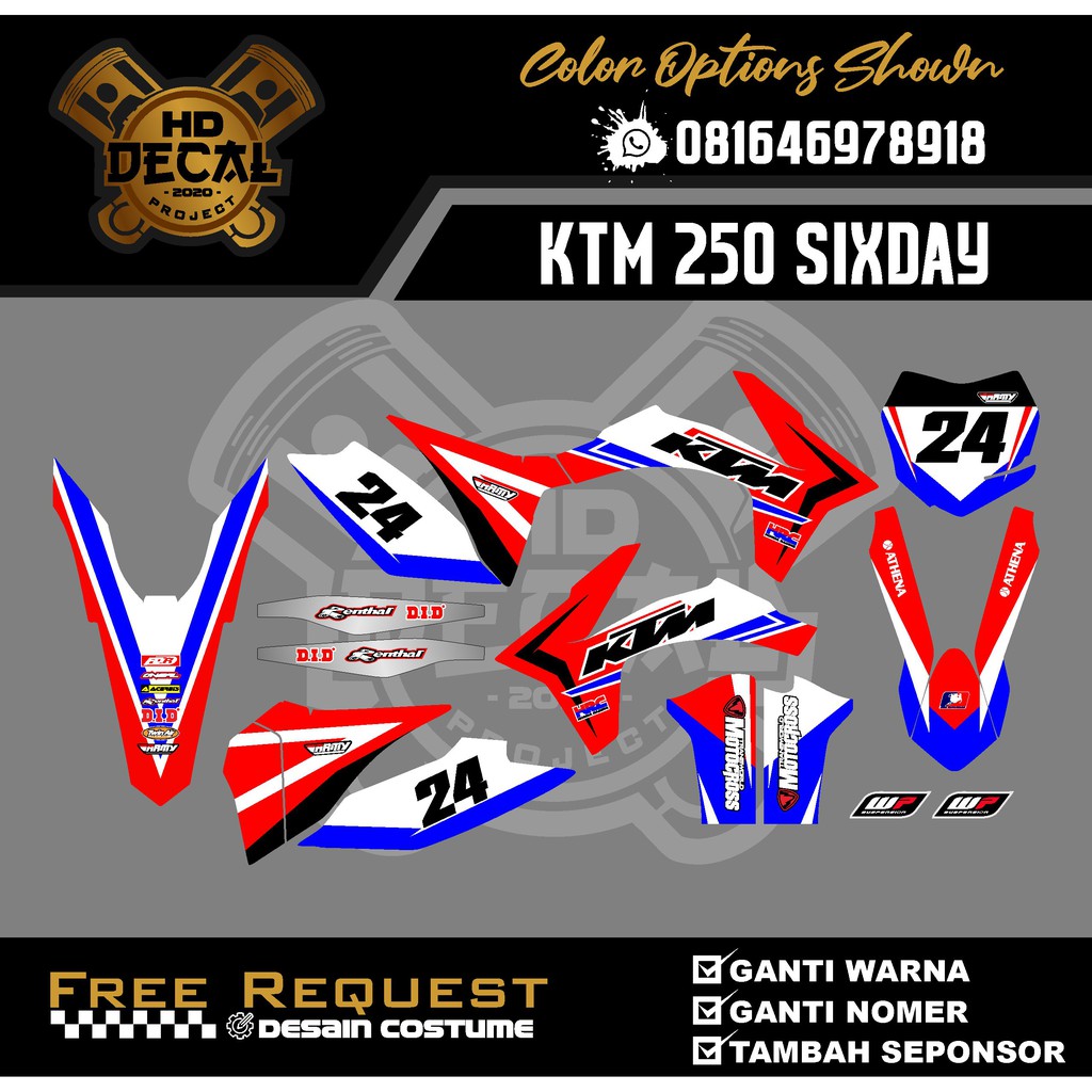 DECAL KTM 250 SIXDAY DECAL SIXDAY STRIPING KTM 250 STRIPING SIXDAY 06