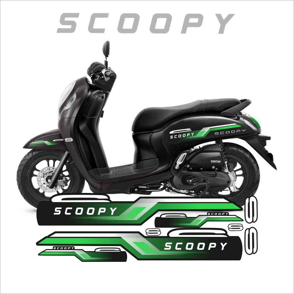 STRIPING VARIASI SCOOPY 2021 LIS MINIMALIS STICKER STIKER LIS  SCOOPY 2021 HIJAU