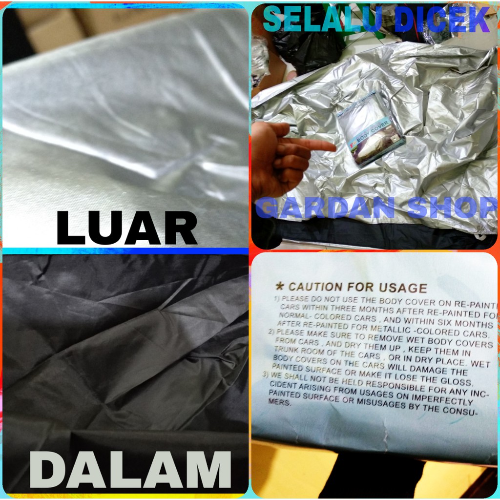 Body Cover KARIMUN KOTAK Sarung Penutup Pelindung Bodi Mobil Karimun Ada Tali Karet KLIK Ke Velg