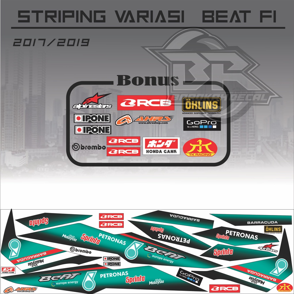Striping Beat 2017-2019 Stiker Lis Motor Beat Mandalika