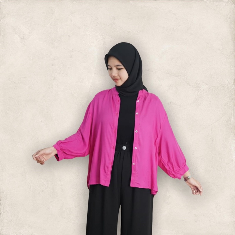 GFS RESTOCK CALANI OVERSIZE BATWING RAYON DIAMOND SHIRT