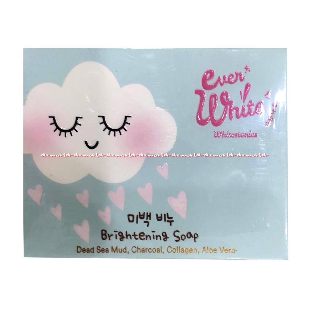 Ever White Brightening Soap Dead Sea Mud Charcoal Collagen 100gr Everwhite Sabun Muka