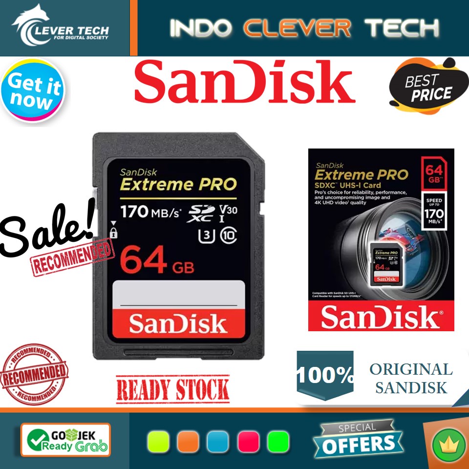 Sandisk SDXC Extreme PRO 64GB 170MB/S