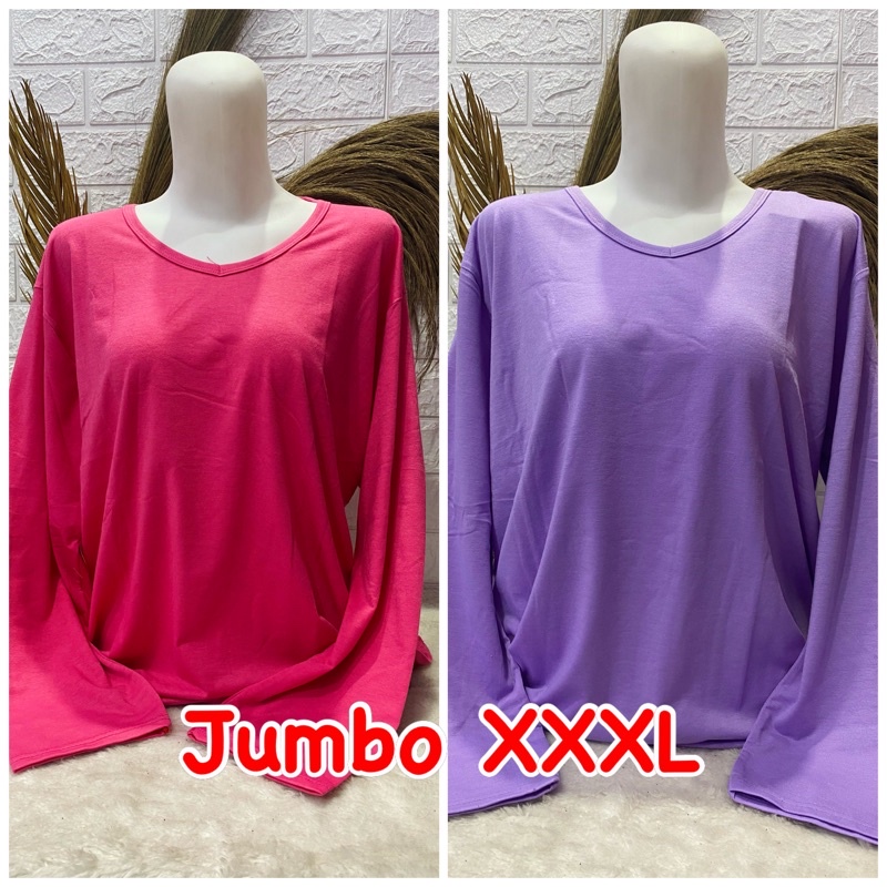 Kaos Polos Panjang Jumbo XXXL Kaos Wanita Polos Jumbo