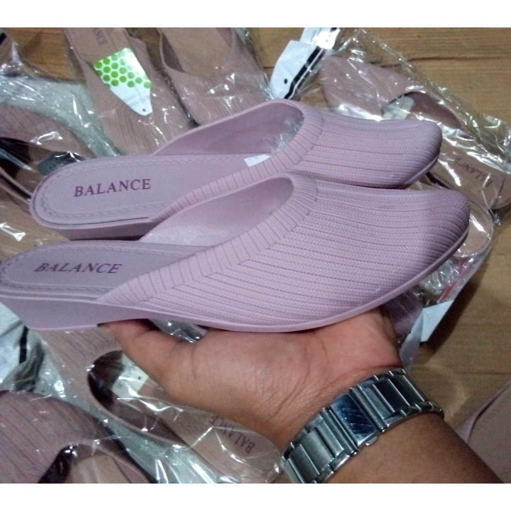 Sandal Selop jelly perempuan Import balance 304-A1 36-40/ Karet Rubber Elastis Empuk Non Slip Sol Selop Hak Perempuan