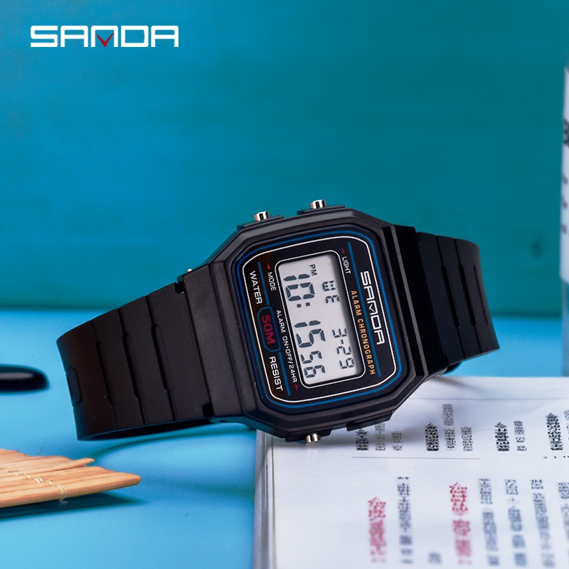 SANDA 391 Jam Tangan Wanita Digital Tali Rubber Shockproof Anti Air WATCHKITE WKOS