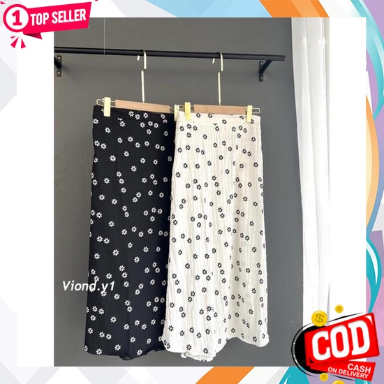 Bervina Rok Jersey Premium Tebal Skirt Korean Style Import Rok Ruffle Panjang Wanita Bawahan Rok Wan