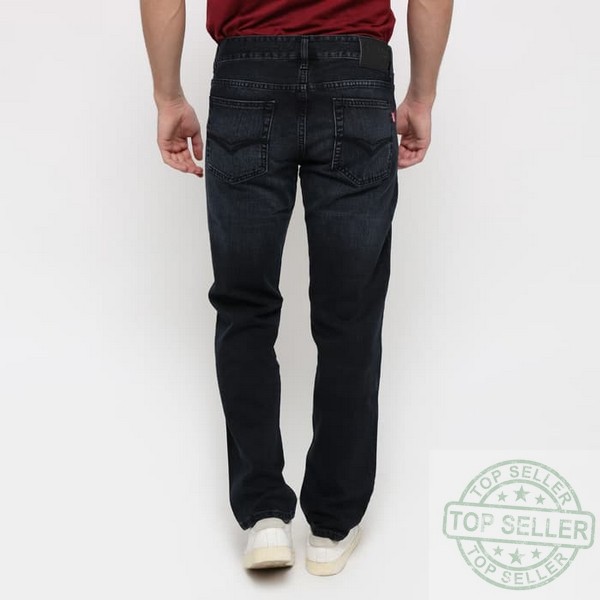 (Celana Murah) Edwin Celana Jeans EDW 202 R.BLACK Regular Fit Pria Panjang Hitam - Hitam, 31 |DXT