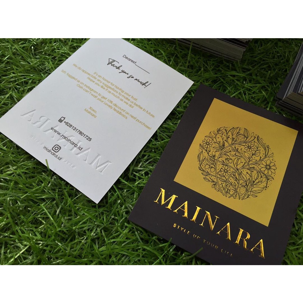 

Thankyou card premium logo foil gold emboss