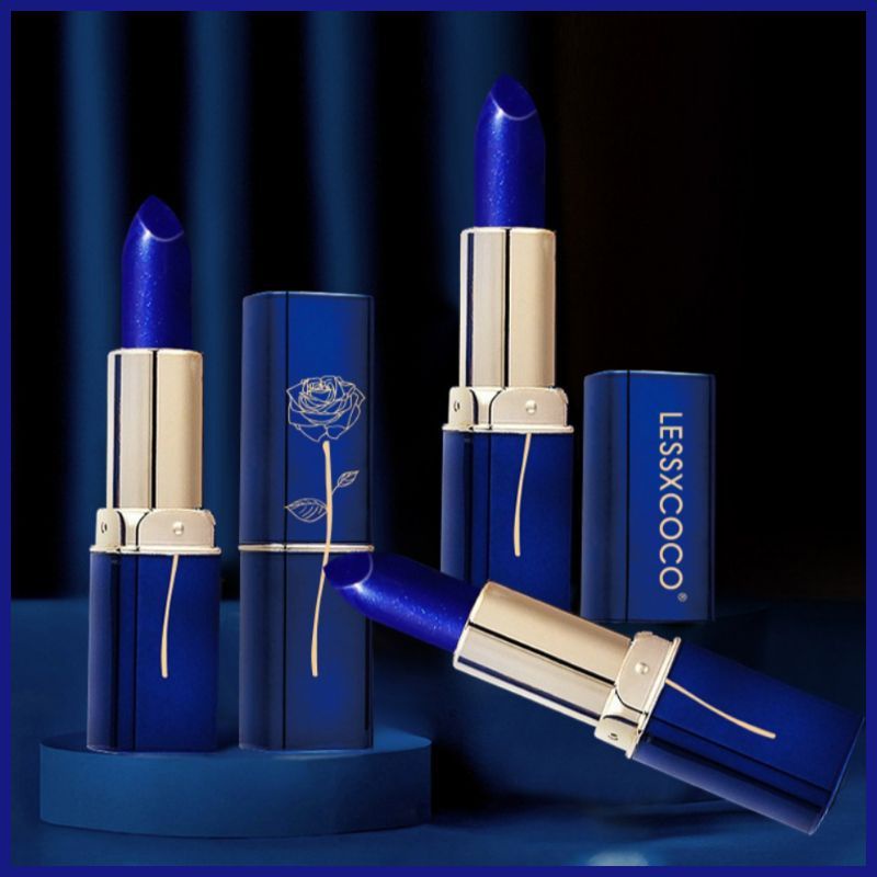 Medan Termurah Viral Longlasting Blue lipstick color changing Lipstik biru brubah warna lessxcoco