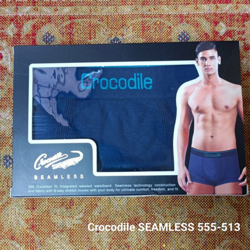 Crocodile SEAMLESS Cd Boxer Pria KATUN 555-513 Sekotak Isi 1Pcs