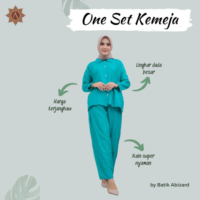 ONE SET POLOS / SETELAN RAYON BUSUI / ONE SET RAYON / SETELAN WANITA / SETELAN RAYON / SETCEL-5