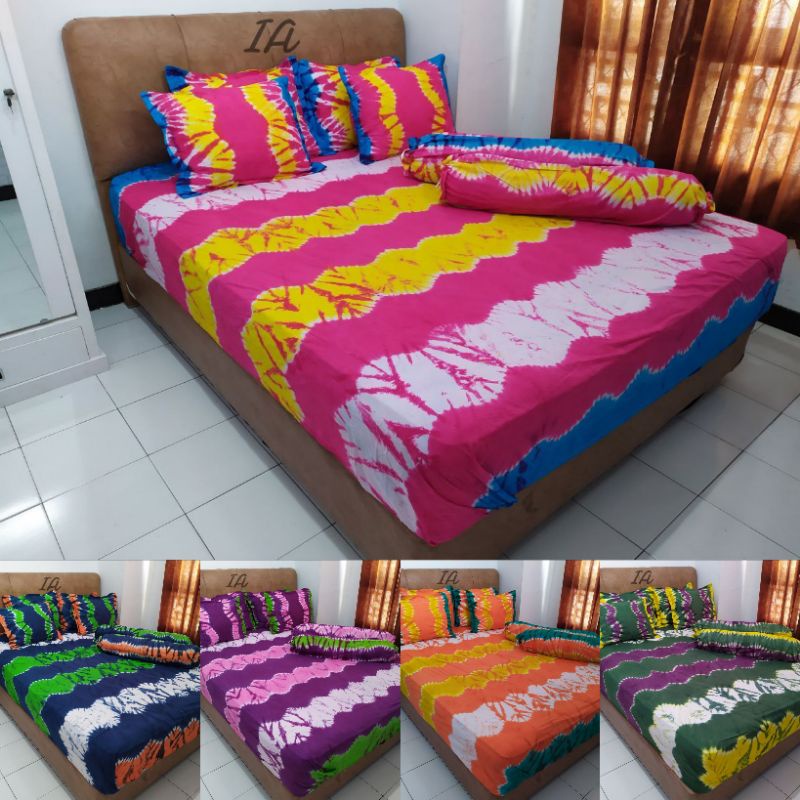 Sprei Batik Jumputan 200x200x20 Mat Katun Halus Motif Batik Pekalongan Terbaru