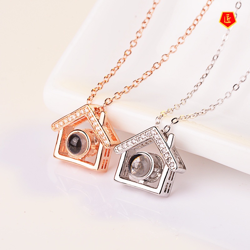 [Ready Stock]S925 Silver Japan and South Korea Love Necklace Small House Pendant