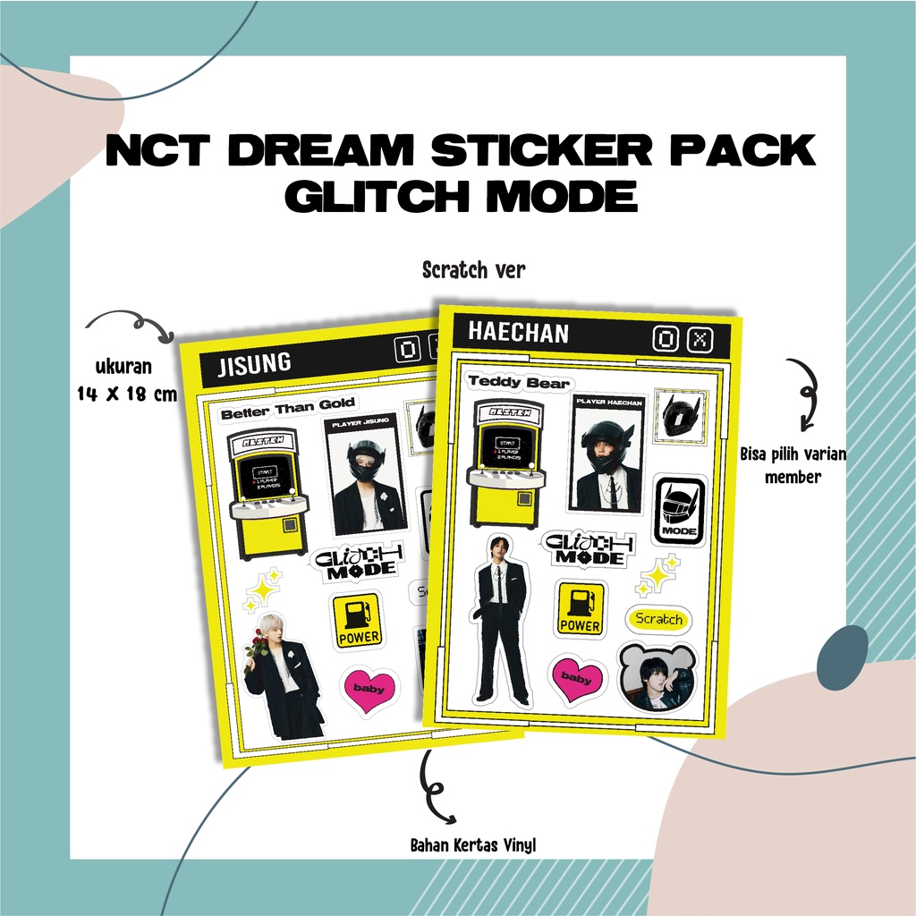 

NCT DREAM GLITCH MODE STICKER SET PACK SCRATCH VER DECO DIY KPOP STIKER