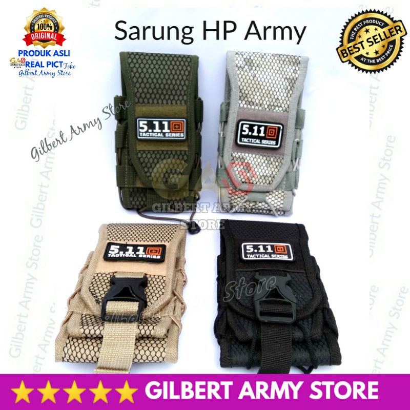 sarung hp android Motif Army Tactical Hitam loreng acupat hijau tan gurun GILBERT ARMY STORE Murah